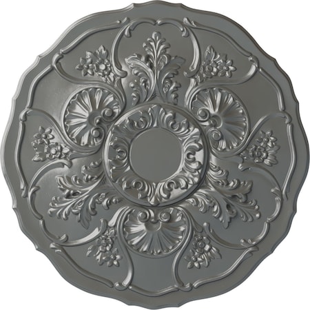 Ekena Millwork Cornelia Ceiling Medallion (Fits Canopies up to 4"), Hand-Painted Silver, 22 1/2"OD x 1 1/2"P CM22CNSLS